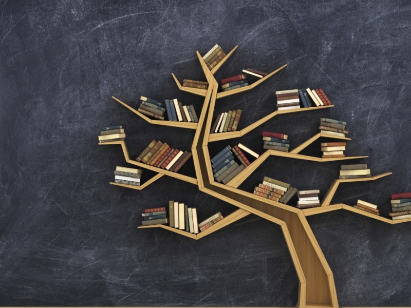 tree with books