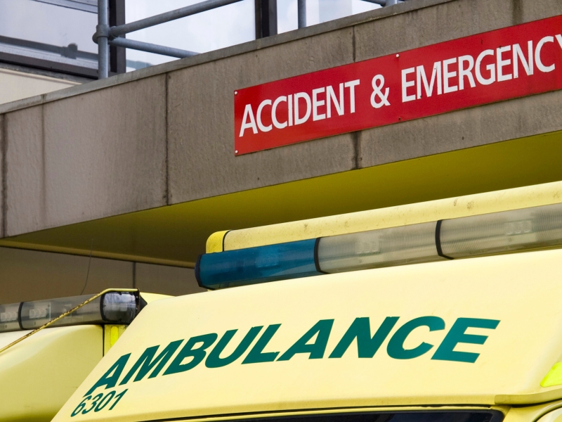 Accident and Emergency department sign outside an NHS hospital in the UK