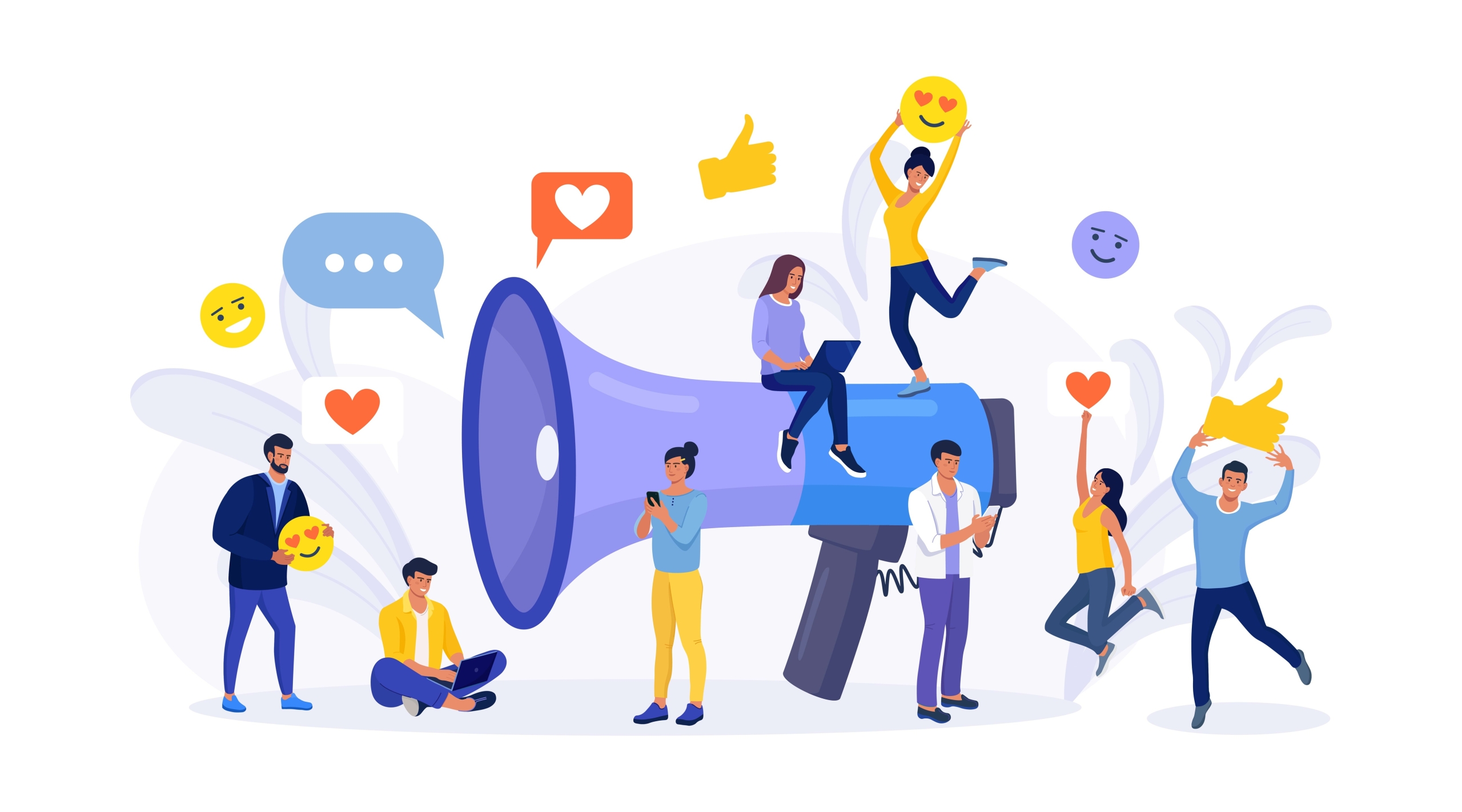 Social media promotion services with megaphone