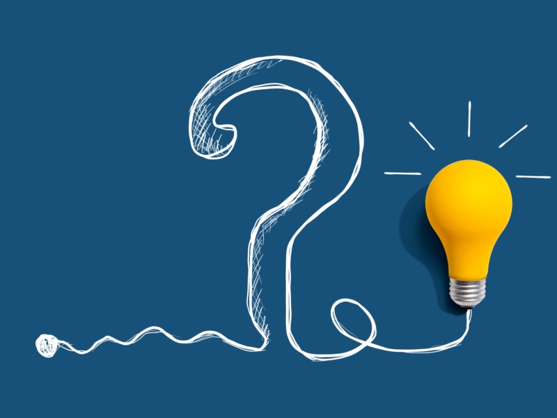 Lightbulb and question mark drawing