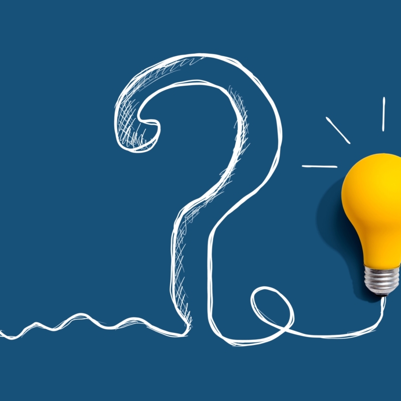 Lightbulb and question mark drawing
