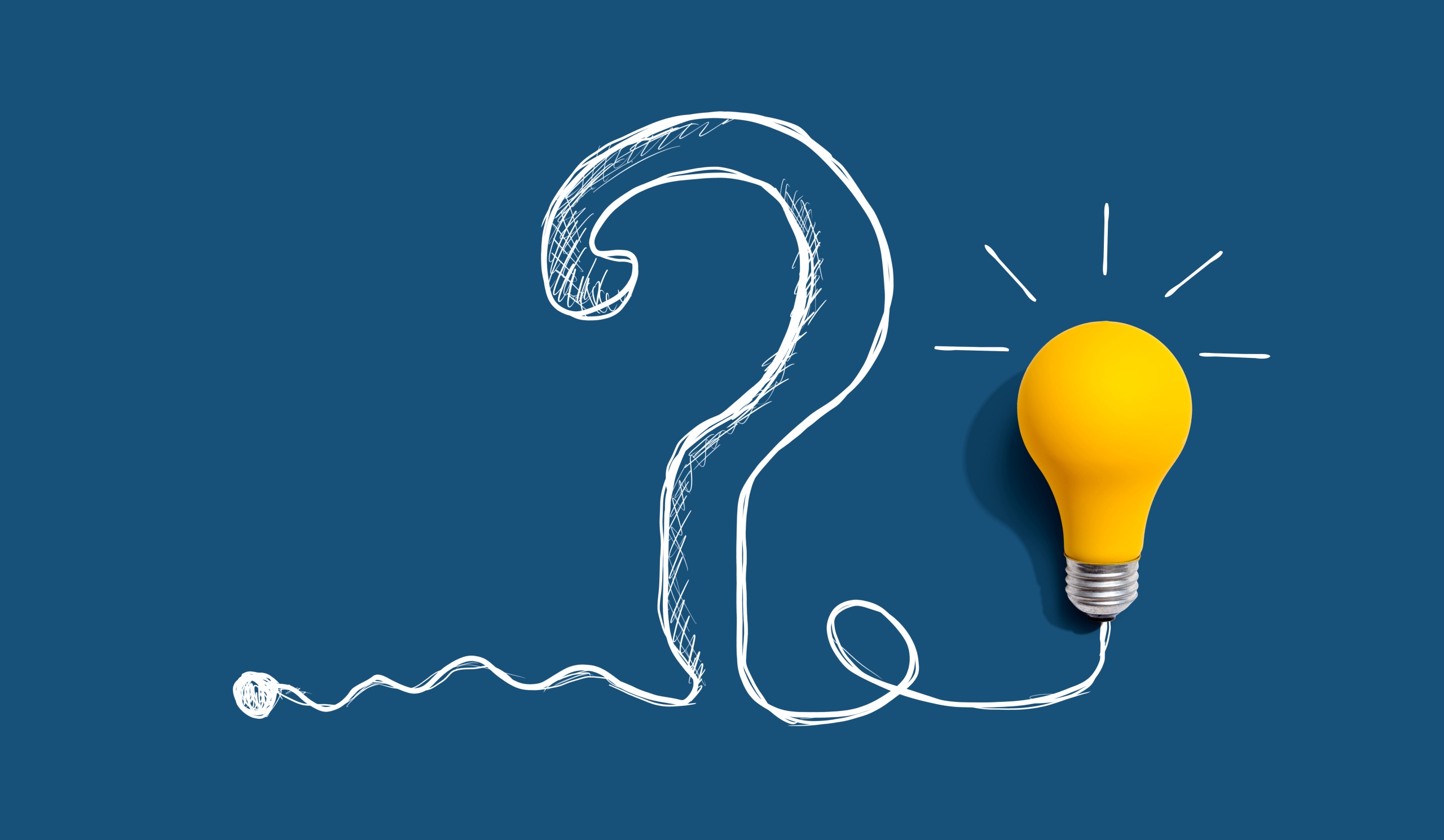 Lightbulb and question mark drawing