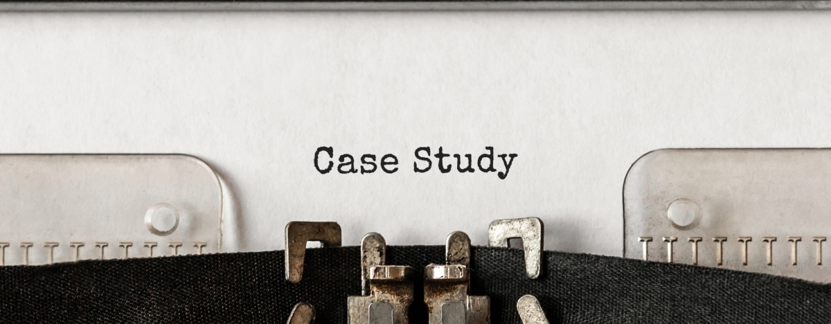 Text Case Study typed on retro typewriter