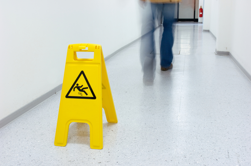 Wet Floor Sign on the Floor