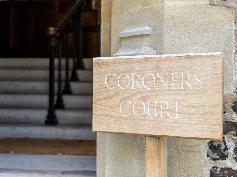 Outside Coroners Court