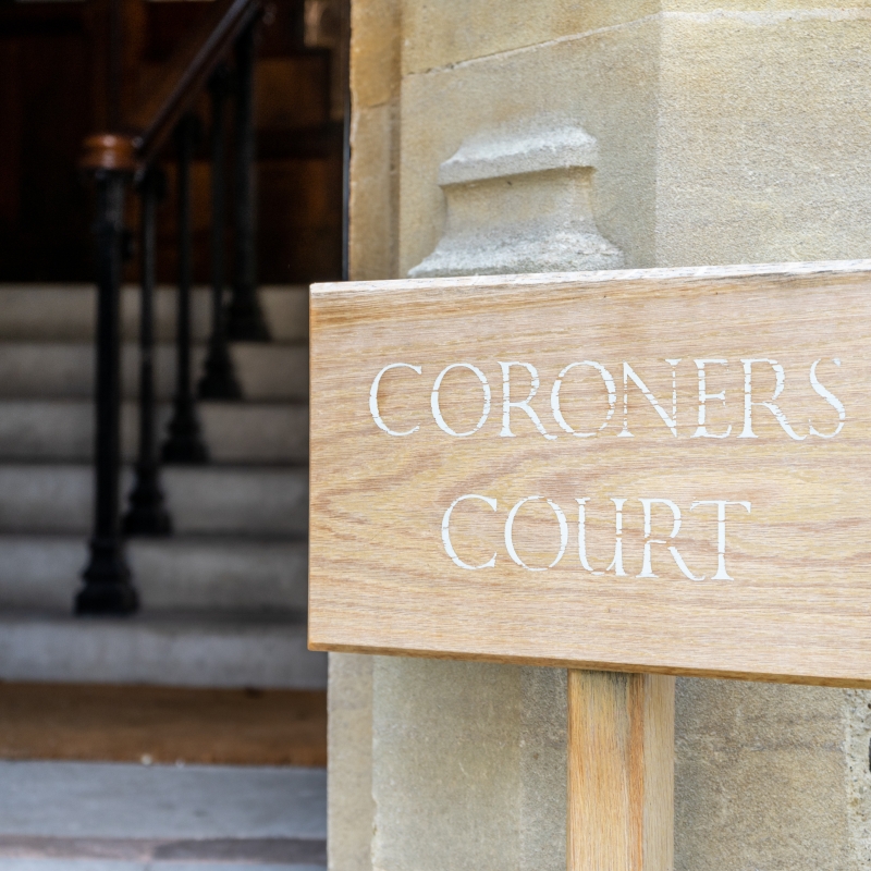 Outside Coroners Court