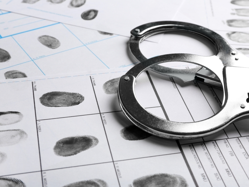 handcuffs and fingerprints