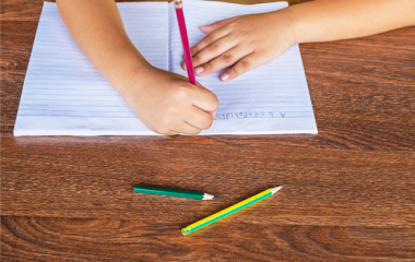 child writing
